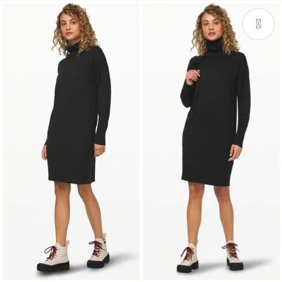 lululemon athletica Dresses & Skirts - Lululemon "Softer Still" Cashmere Blend Dress Black M Athleisure FIRM